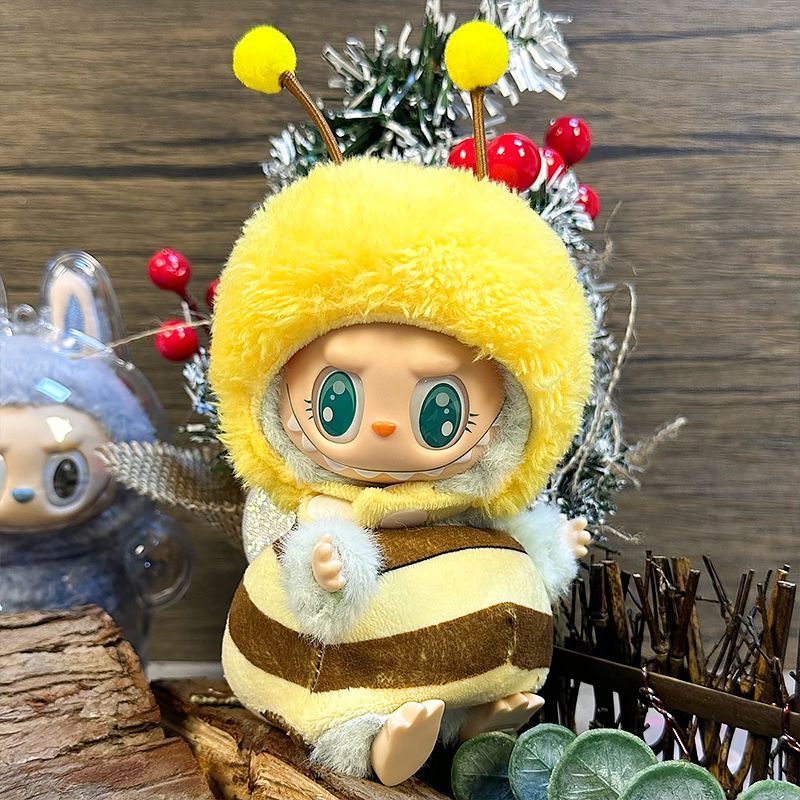 LABUBU Rabub vinyl pendant baby clothes bee hat baby clothes 15cm 17cm