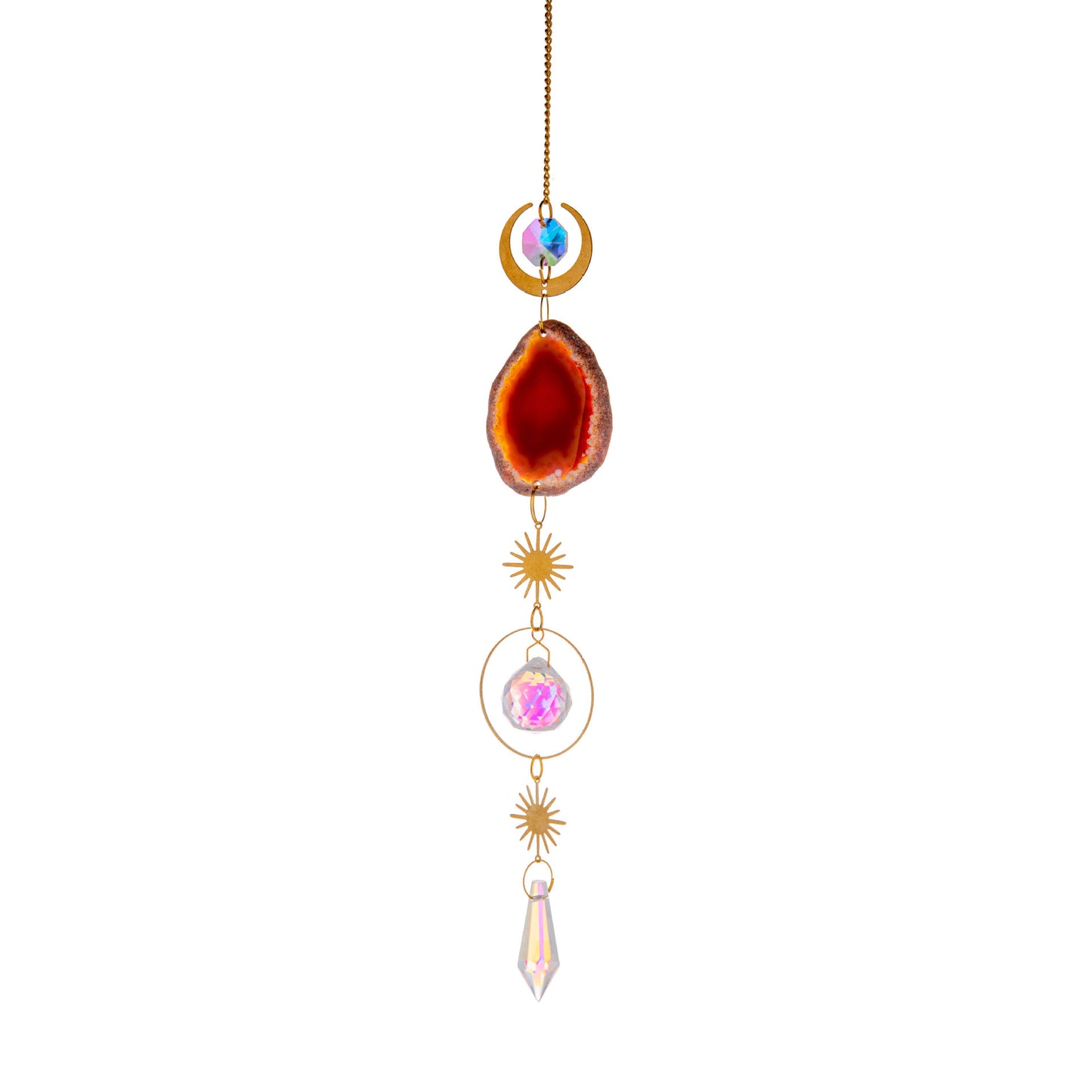 Suncatcher Rough Stone Agate Lighting Pendant Crystal Suncatcher Prism Ball Decoration Rainbow Manufacturing