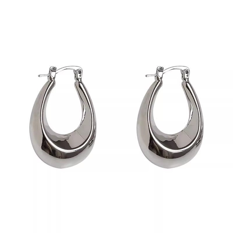 Classic Versatile Drop Pendant Hoop Earrings