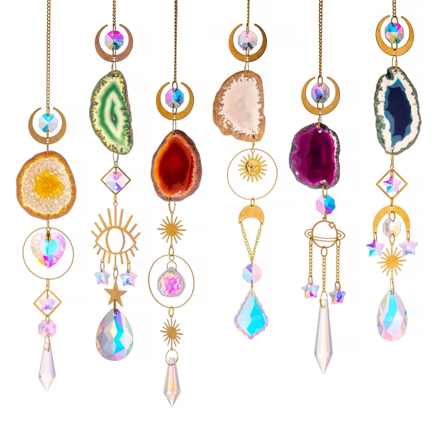 Suncatcher Rough Stone Agate Lighting Pendant Crystal Suncatcher Prism Ball Decoration Rainbow Manufacturing