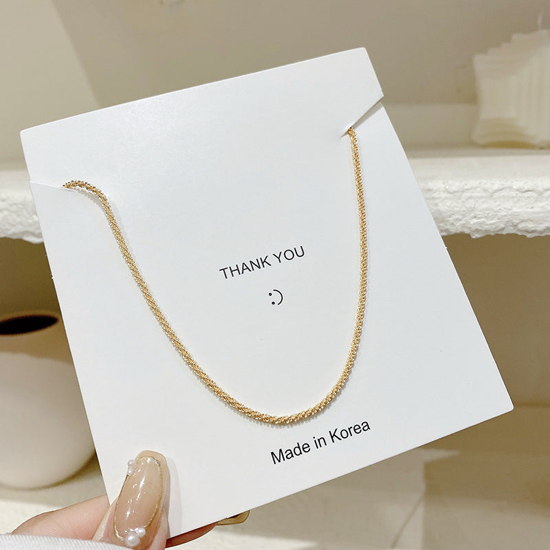 Sparkling Naked Chain Plain Ring Necklace