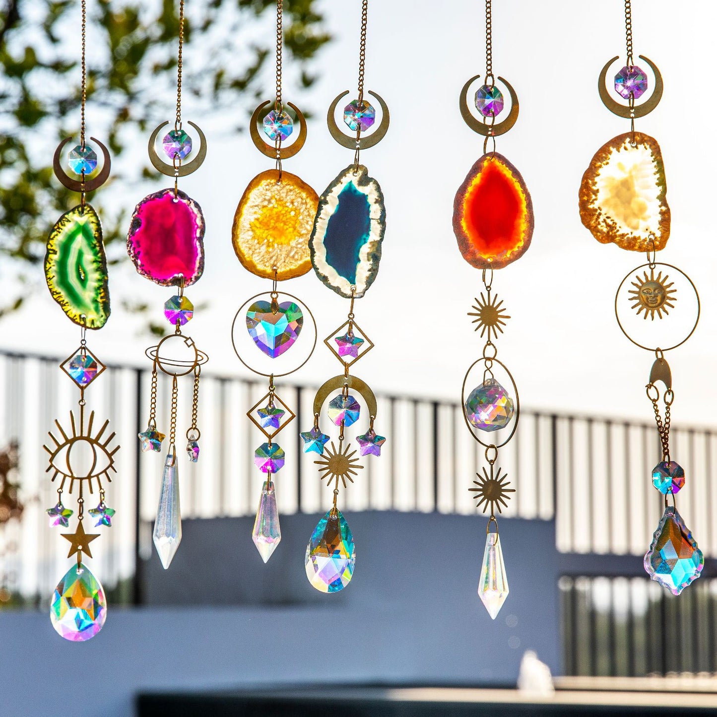 Suncatcher Rough Stone Agate Lighting Pendant Crystal Suncatcher Prism Ball Decoration Rainbow Manufacturing