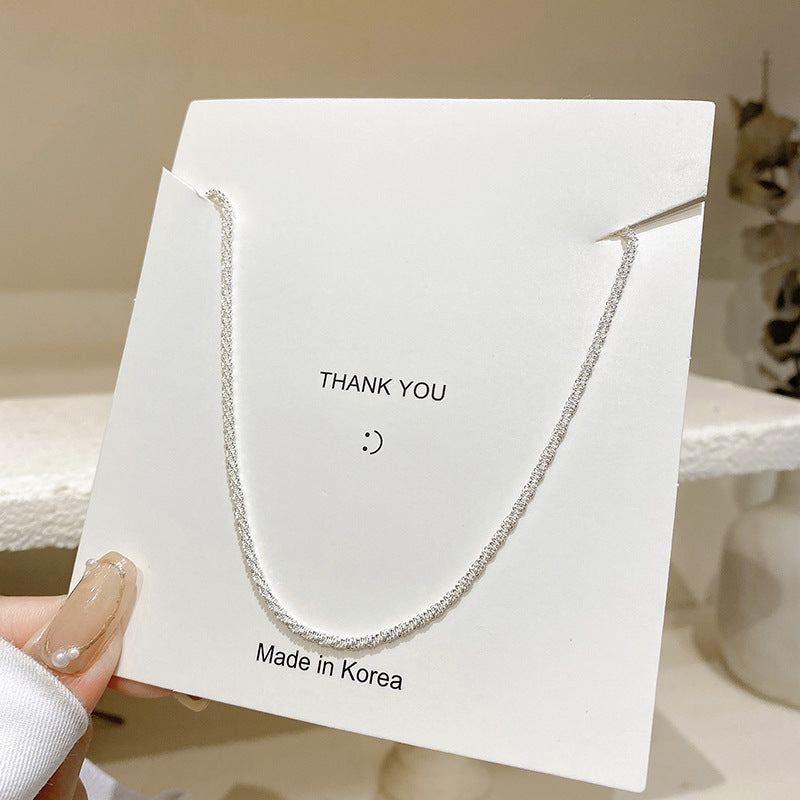 Sparkling Naked Chain Plain Ring Necklace