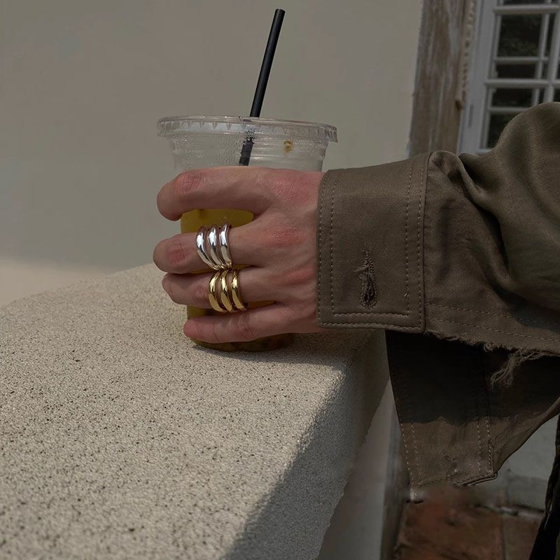 Irregular Hollow Retro Open Index Finger Ring