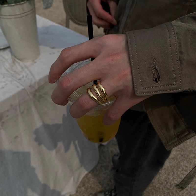 Irregular Hollow Retro Open Index Finger Ring