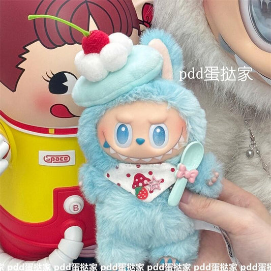 Cute labubu clothes set mint cherry baby clothes 10cm cotton doll