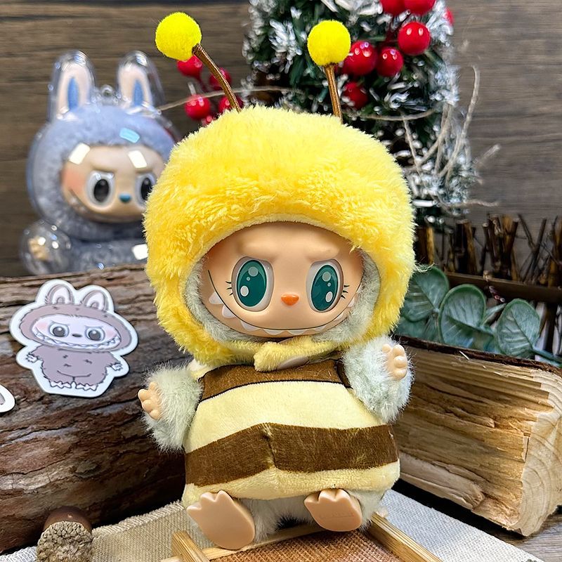LABUBU Rabub vinyl pendant baby clothes bee hat baby clothes 15cm 17cm