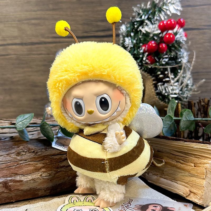 LABUBU Rabub vinyl pendant baby clothes bee hat baby clothes 15cm 17cm