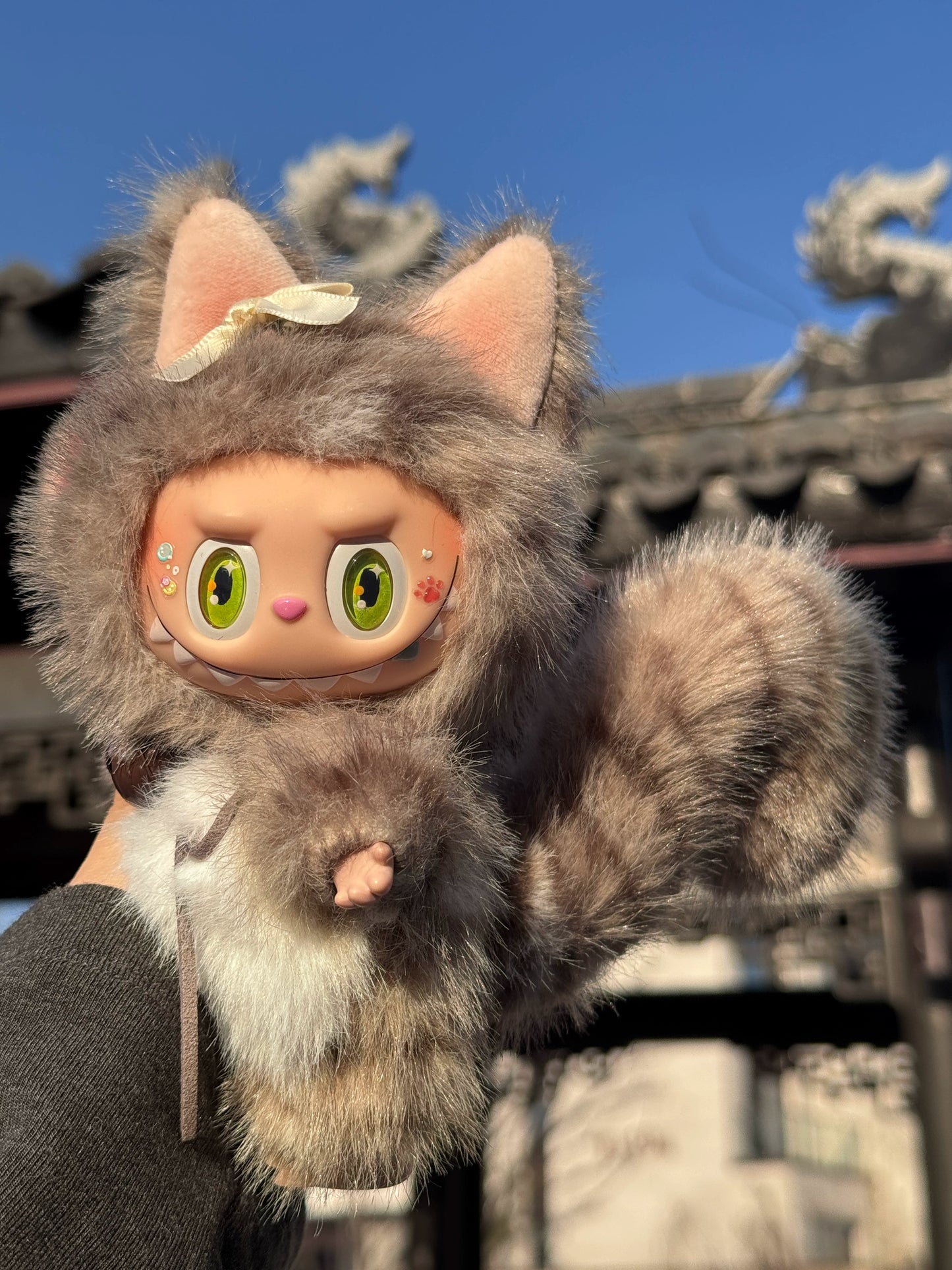 Original handsome gray tabby LABUBU genuine macaron change baby, girl gift