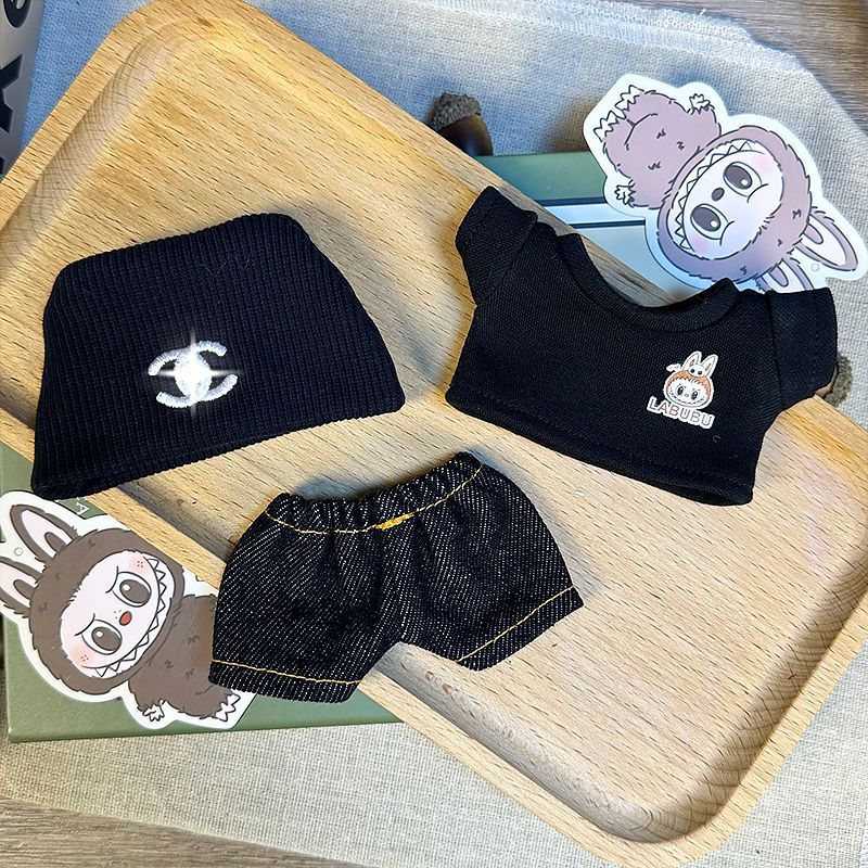 LABUBU17cm vinyl macaron labubu baby clothes first generation second generation blind box labubu change big name