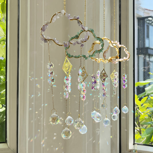 Window hanging new cloud series natural crystal sun catcher wind chimes