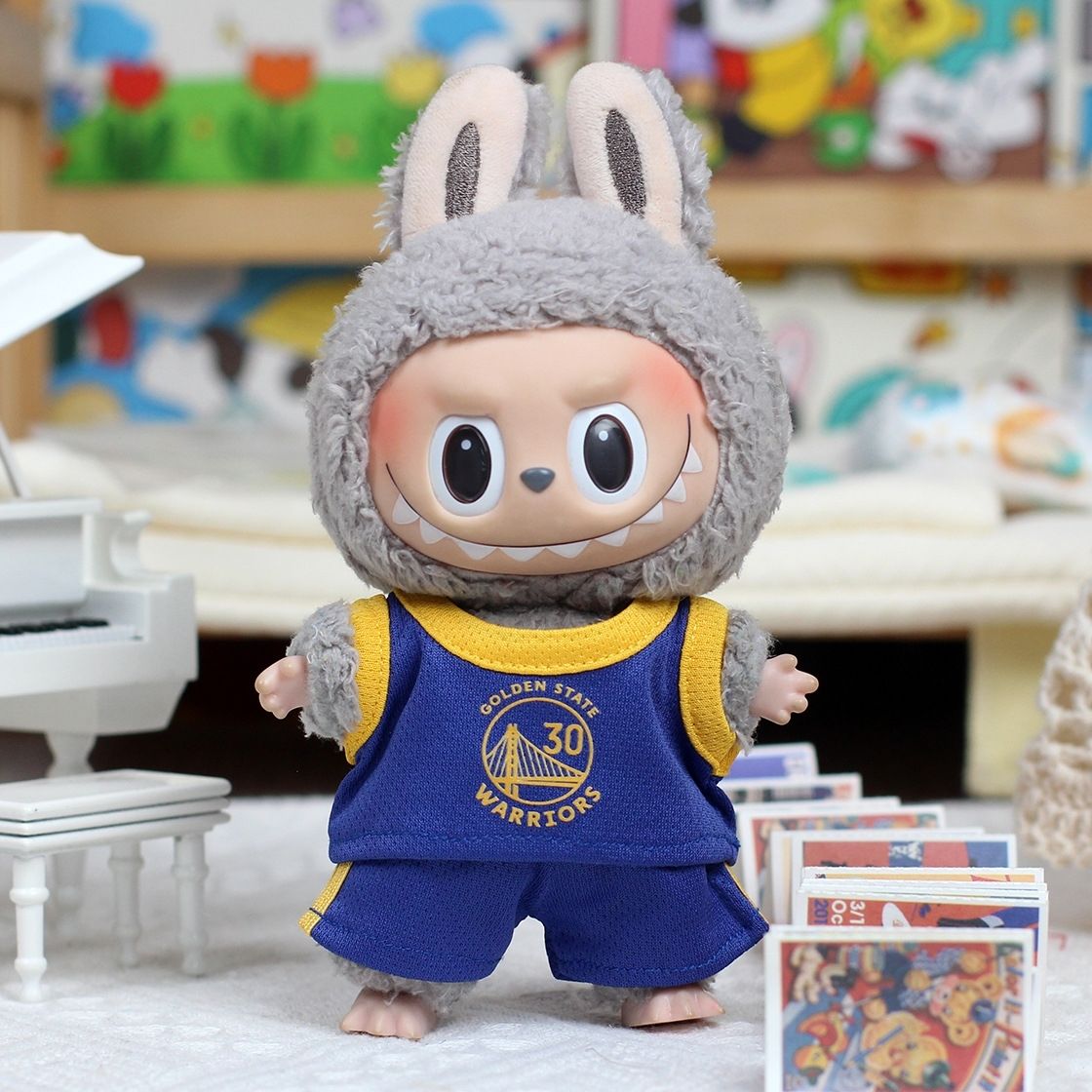 Labubu baby jersey handsome team high value labubu sweater Lakers 8 heart macaron clothes