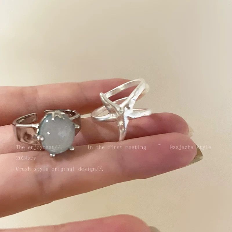 Holiday Wind Starfish Open Ring Women's Summer Niche Versatile Index Finger Ring Fashion Personality Design Adjustable Ring